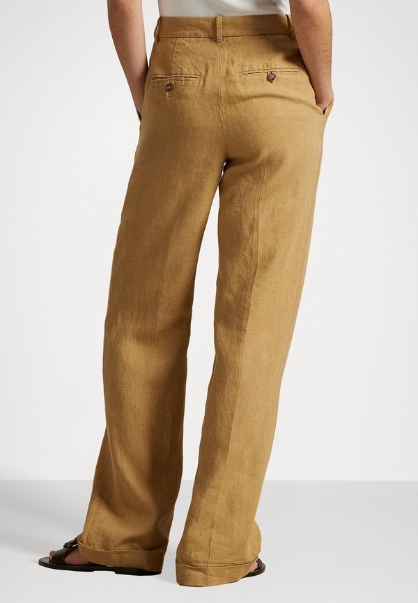 YARD LINEN FULL FLAT FRONT - Trousers - sand dune3