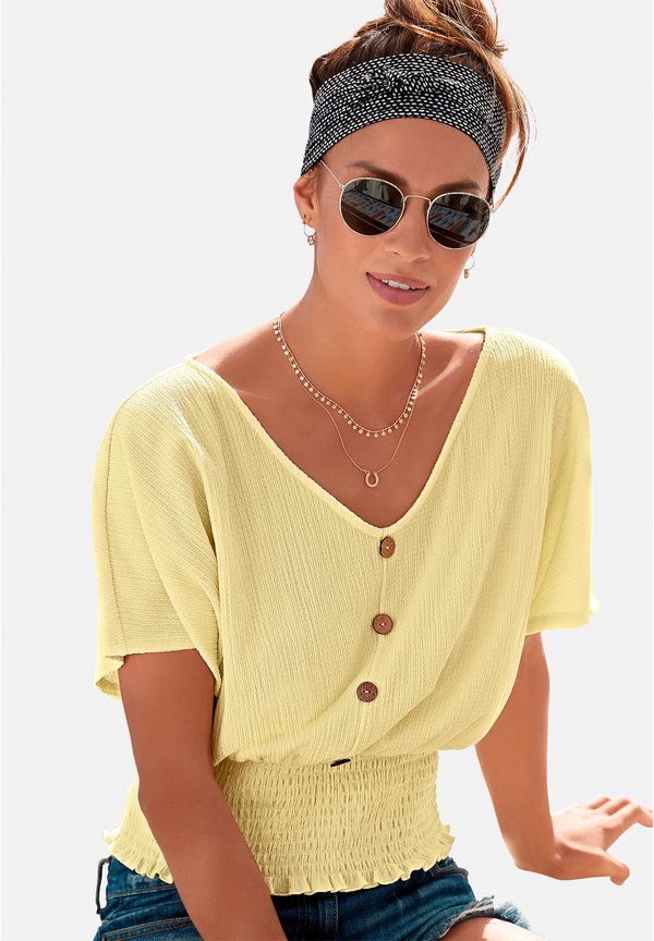 Bluse - pastellgelb