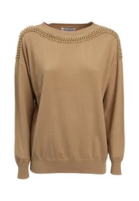 INFLUENCER CHAIN-DETAILED - Trui - camel