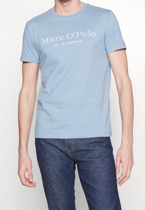 T-shirt med print - stone blue denim