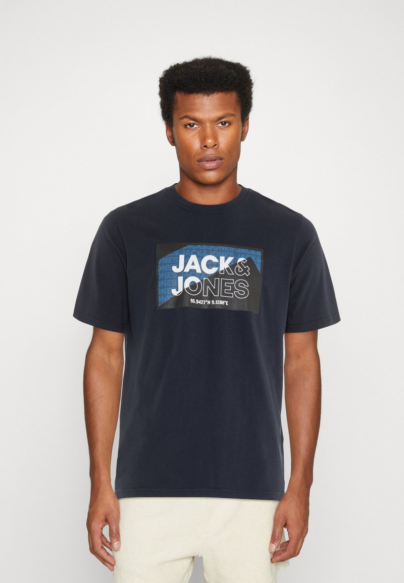 Jack & Jones JCOLOGAN CREW NECK Tshirt con stampa navy blazer/blu