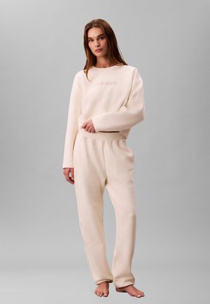 QUILTED LOUNGE JOGGERS - Nattøj bukser - ivory