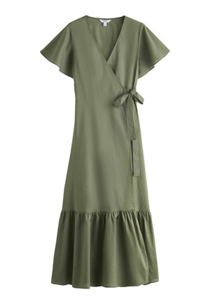 TALL FIT - FLUTTER SLEEVE WRAP MAXI DRESS  . - Maxi ruha - khaki green