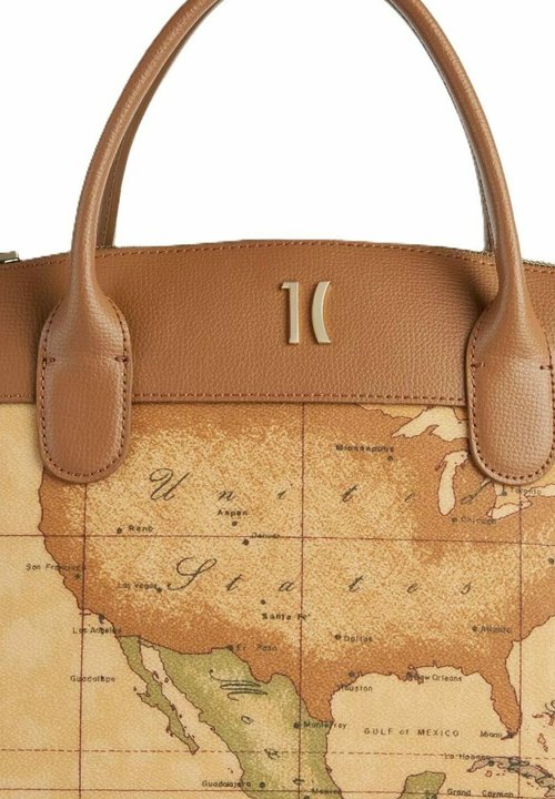 Borsa Shopping Alviero Martini Media Geo Classic - Tracolla Marrone Con Inserti - Foto 14