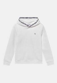 Calvin Klein Jeans INTARSIA LOGO HOODIE UNISEX - Felpa con cappuccio - bright white