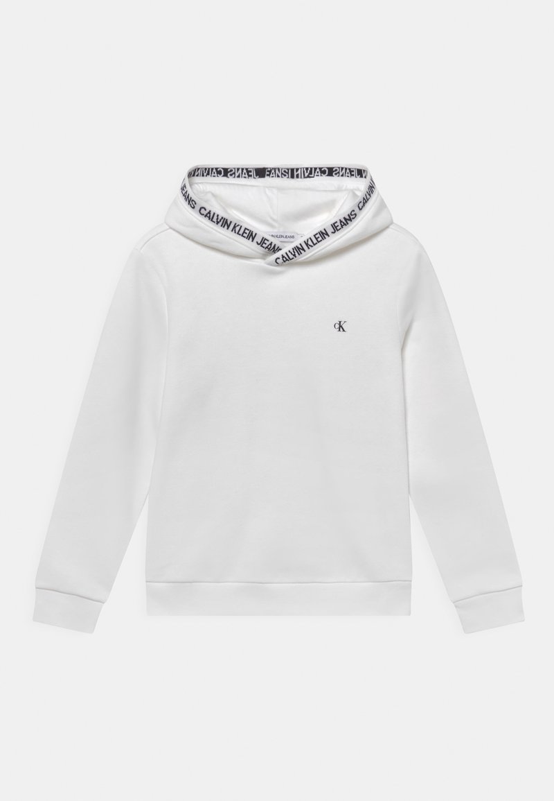 Calvin Klein Jeans INTARSIA LOGO HOODIE UNISEX - Felpa con cappuccio - bright white