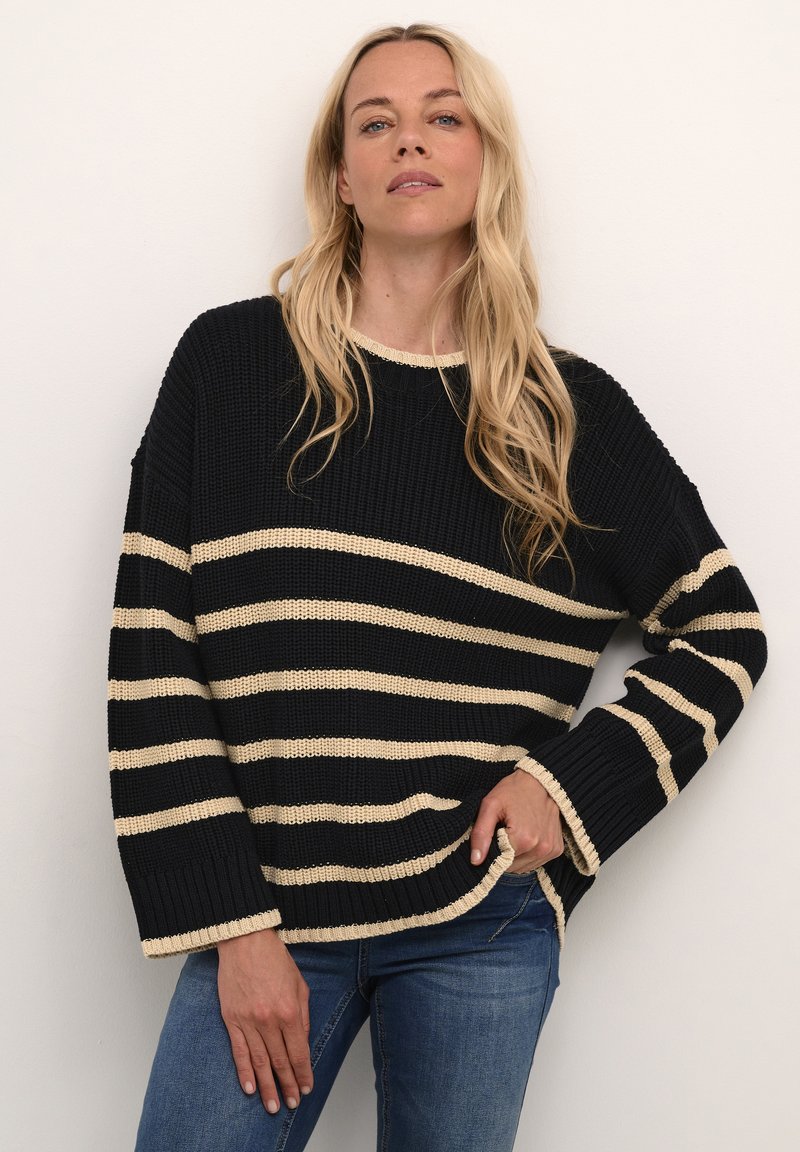 Cream CRMUKA Jumper black w eggnog stripe/beige Zalando.ie