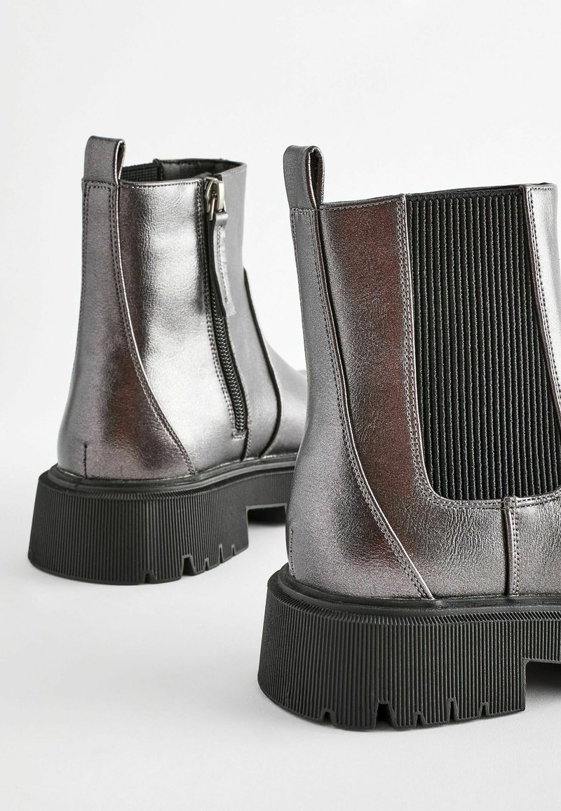 Bottines Femme Argentées Effet Miroir - Taille 37 - Style Rétro Années 80/90 - Neuf Sans Boîte