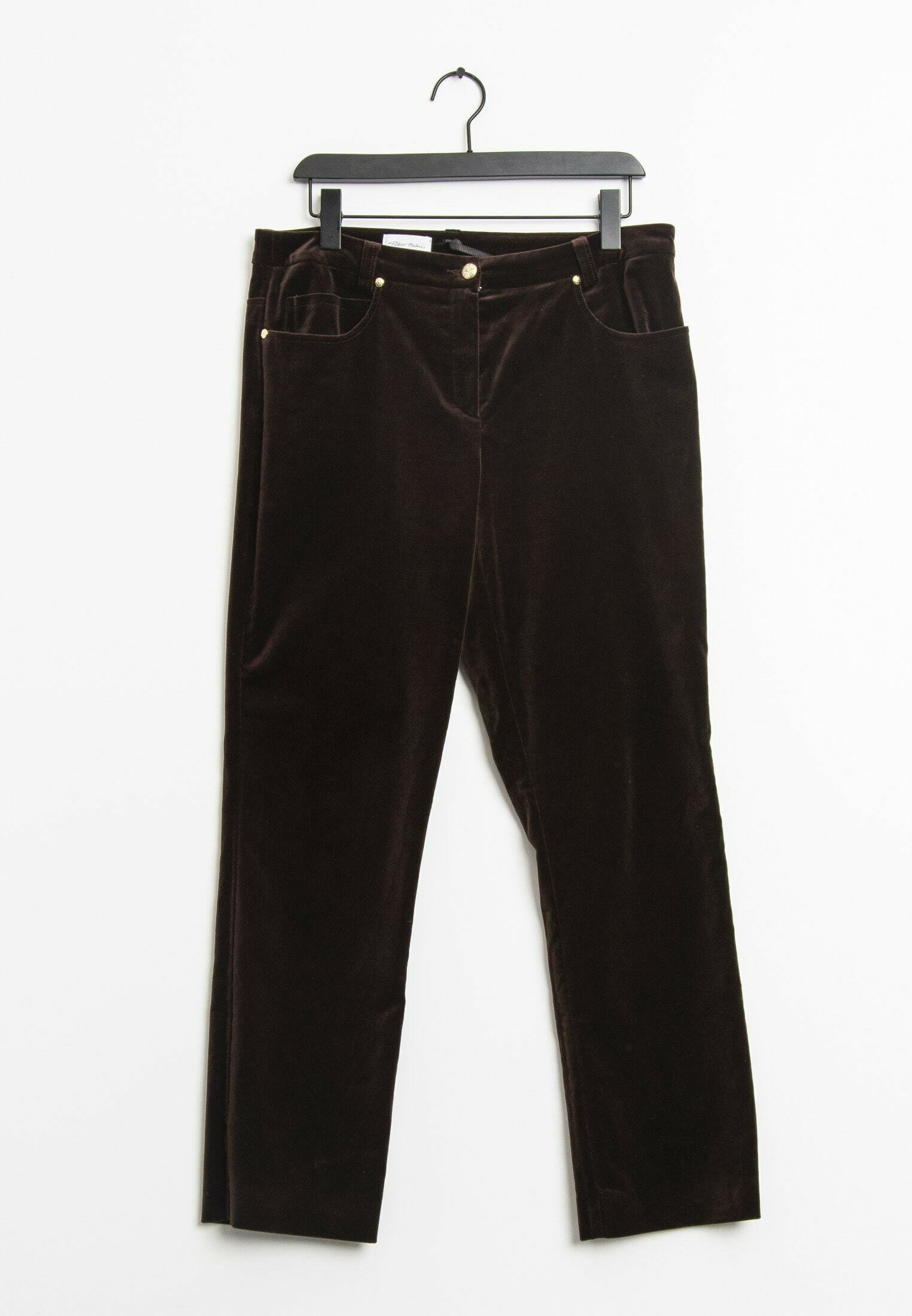 PETER HAHN Trousers - brown/dark brown 