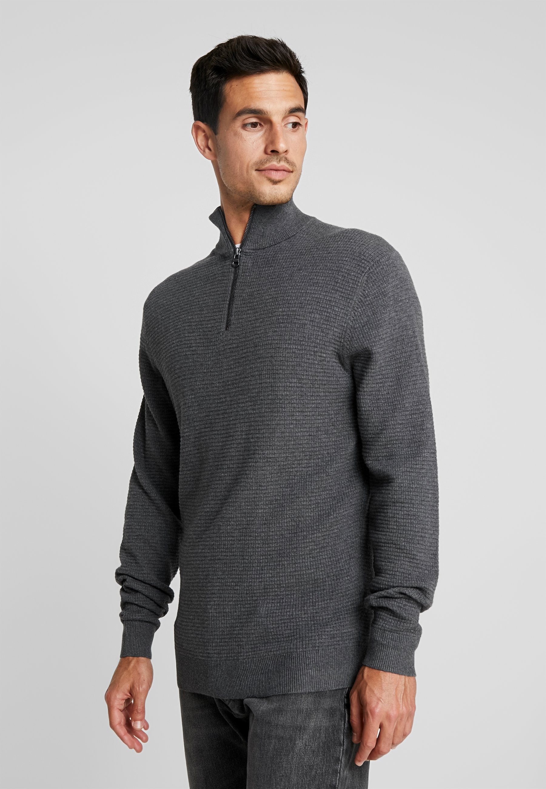 Esprit COWS Strikkegenser dark grey Zalando.no Esprit HALF ZIP - Strikkegenser - dark grey