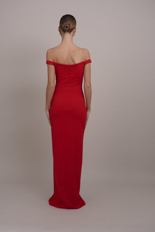 fairy dress red Off-Shoulder Mauve Dress for Wedding Guest main image 1