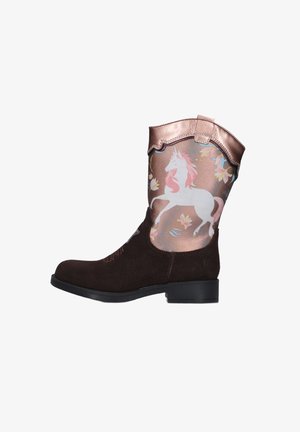Shoesme, SHOESME MEISJES COWBOYLAARZEN NW26W010. - Cowboy/biker ankle boot - dark brown unicorn
