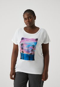 ONLY Carmakoma - CARKETTY LIFE MIX TEE  - T-Shirt print - cloud dancer Thumbnail-Bild 1