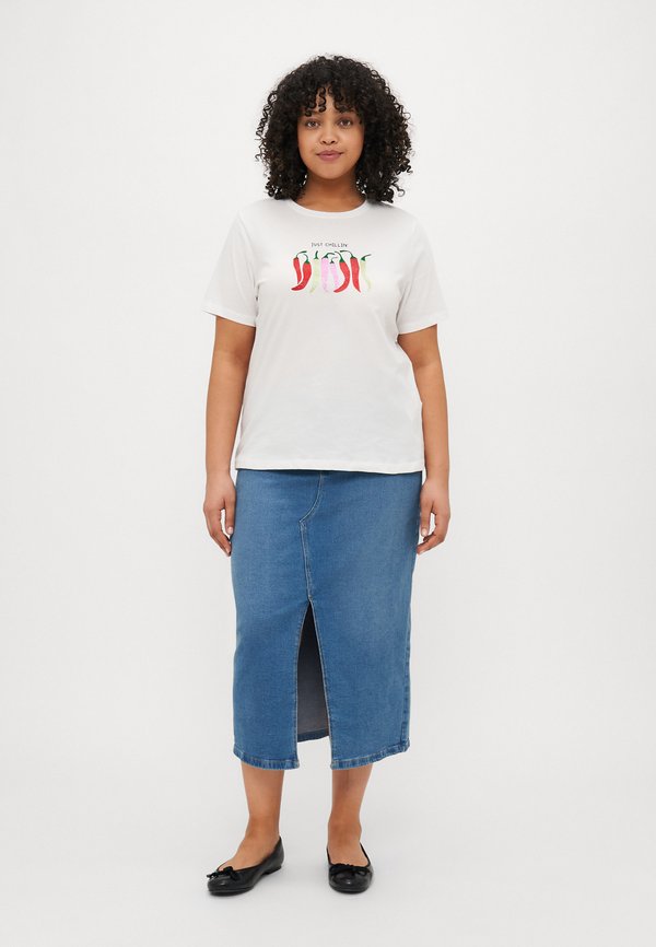 CARKITA LIFE FOOD TEE  - Print T-shirt - cloud dancer4