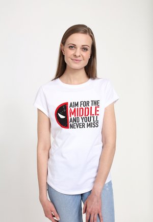 Marvel DEADPOOL WOLVERINE AIM FOR THE MIDDLE - Triko s potiskem - white