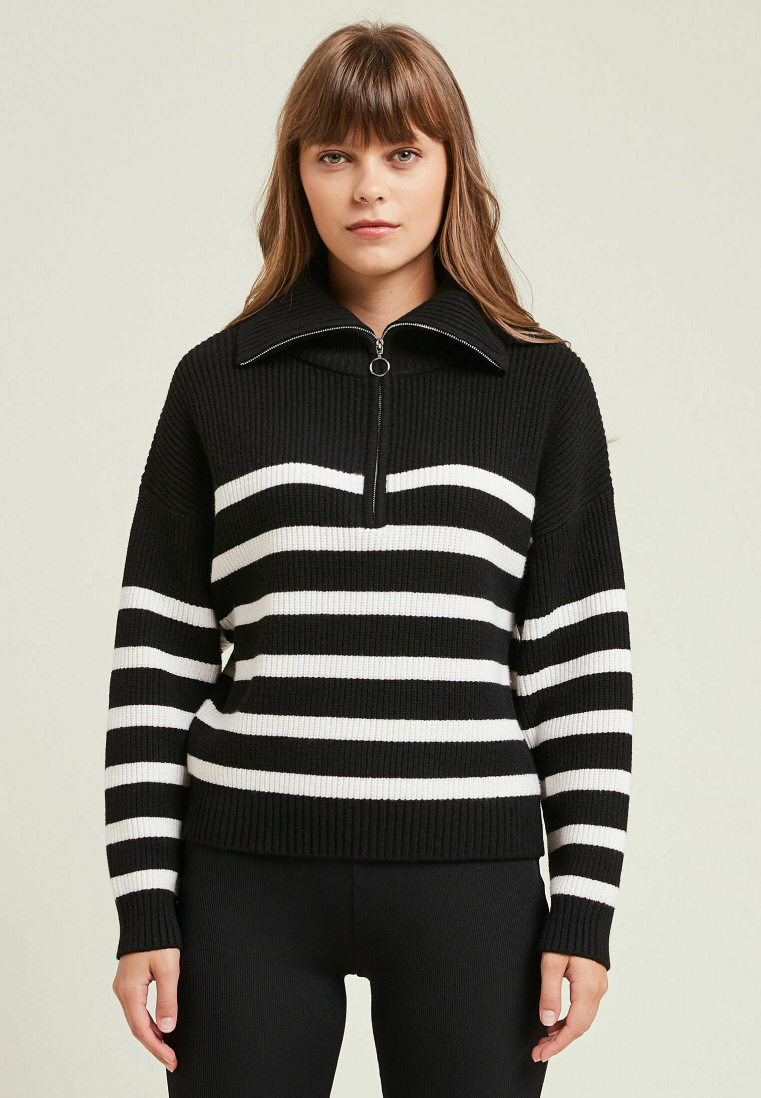 Pimkie MIT REISSVERSCHLUSS AM KRAGEN - Trui - schwarz/zwart - Zalando.nl