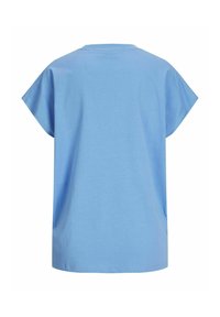 Top azzurro chiaro a maniche corte con scollatura rotonda e vestibilità rilassata. Realizzato in tessuto morbido con cuciture minime e senza motivi visibili.