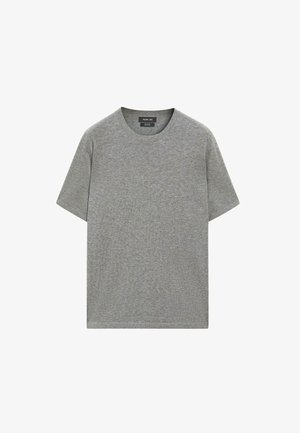 Massimo Dutti, 100% COTTON SHORT SLEEVE KNIT SWEATER - T-shirts basic - dark grey