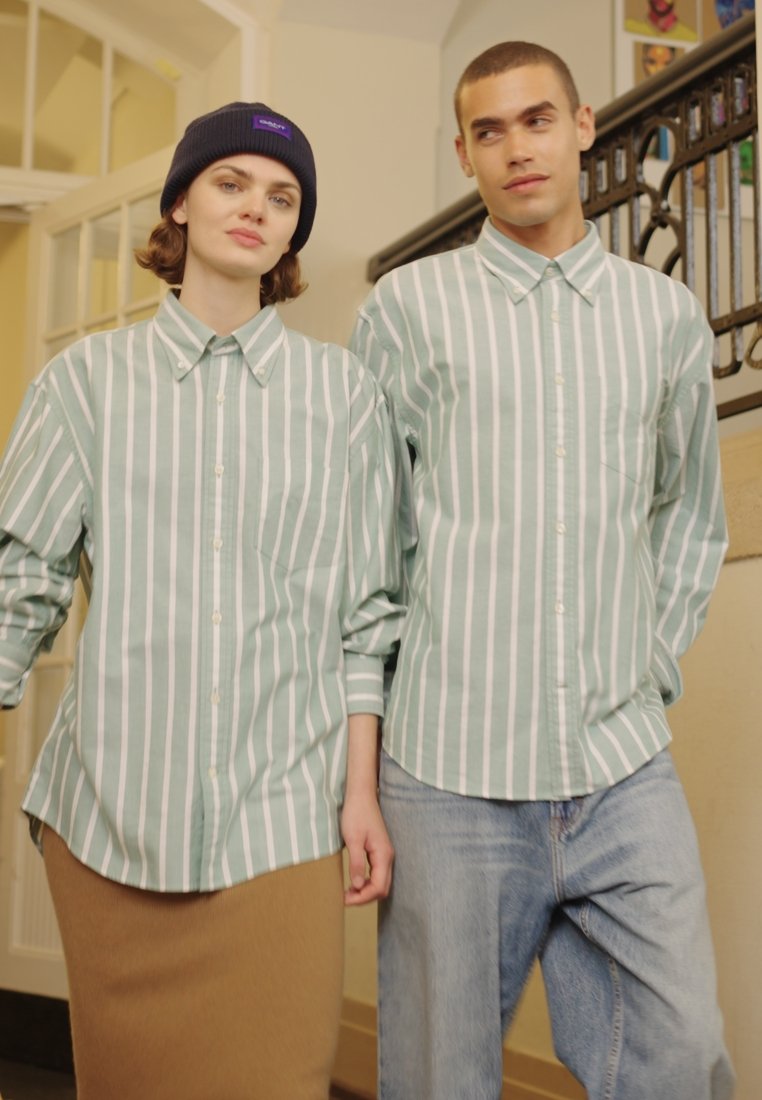 売れ筋商品|||ガント シャツ レディース トップス EXCLUSIVE HERITAGE 2.0 REL OXFORD STRIPE SHIRT - Blouse - deep green f283fb2ff8ee4ae683ae6a2e058b03