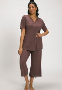 Ulla Popken KORTE MOUWEN - Pyjama - aarde