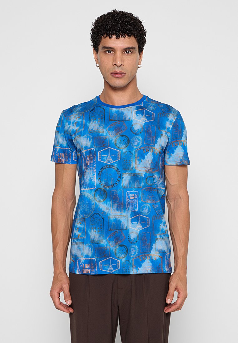 Desigual T-shirt print blauw