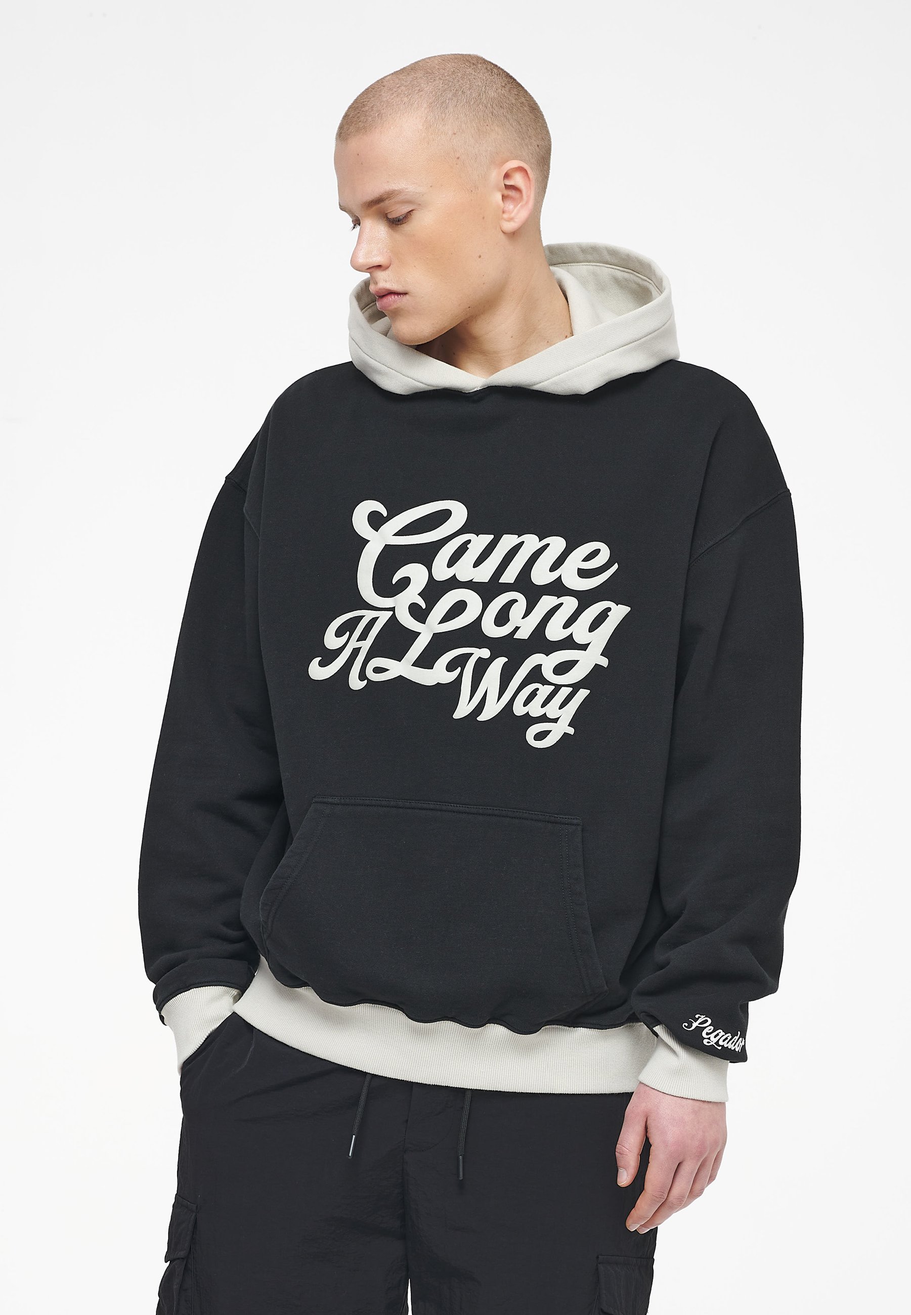 Pegador TROUNCE OVERSIZED HOODIE VINTAGE UNISEX - Sweat à capuche - washed  black ink angels cream/noir - ZALANDO.FR