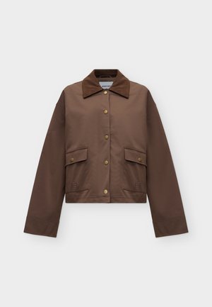 Noisy May, NMNORA COLLAR JACKET  - Καλοκαιρινό μπουφάν - chocolate brown/dark brown
