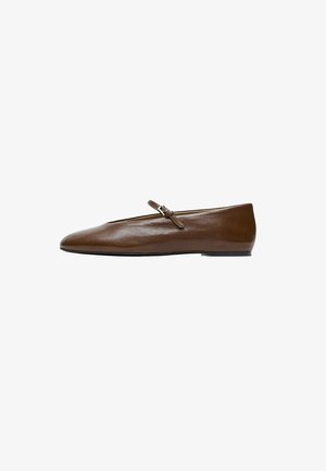 Massimo Dutti, Ballerina's met enkelbandjes - brown