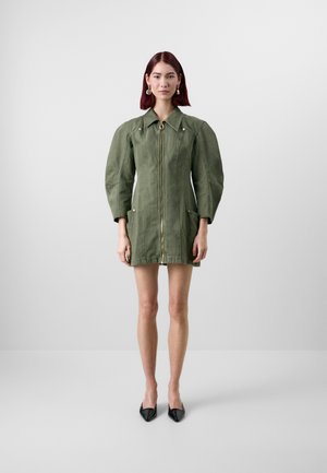 GAP GAP X CULT GAIA DOUBLE ZIP MINI DRESS - Obleka iz džinsa - olive night