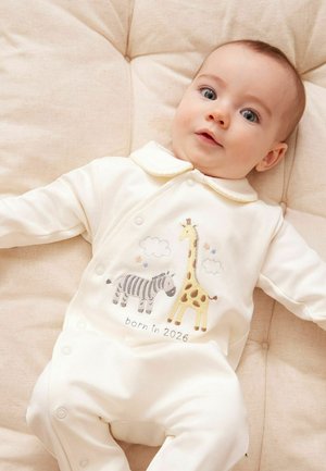 JoJo Maman Bébé, REGULAR FIT - BORN IN 2026 SAFARI SLEEPSUIT UNISEX - Strampler - cream