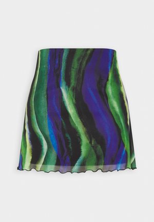 Noisy May NMLESLEY A SHAPE SKIRT - Minigonna - black/blue/green