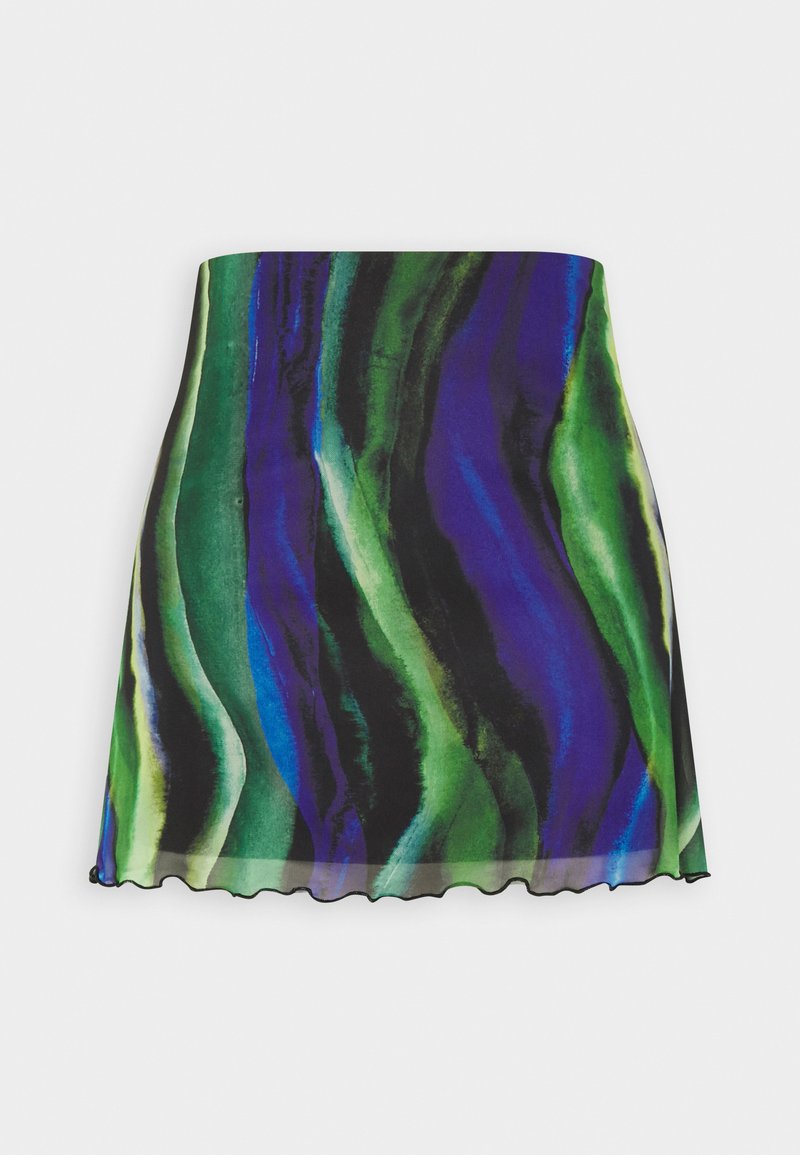 Noisy May NMLESLEY A SHAPE SKIRT - Mini skirt - black/blue/green/black ...