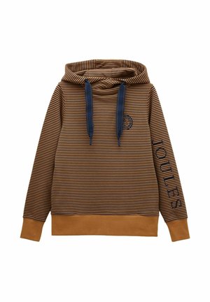 Hoodie - tan/navy stripe