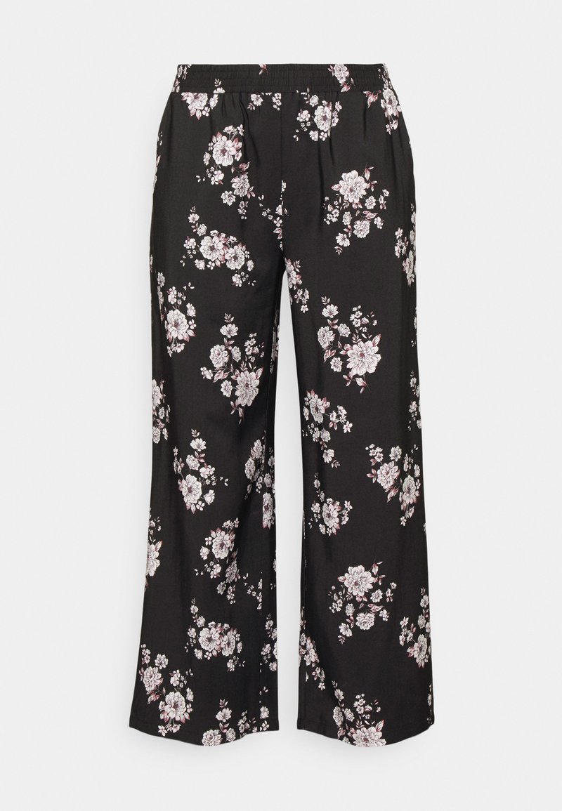 Anna Field Curvy WIDE LEG PANT - Calças - black/multi coloured