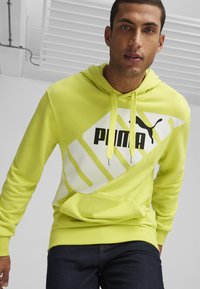 Puma POWER GRAPHIC - Jersey con capucha - lime sheen