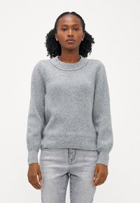 ONLY Petite ONLGAIDA LIFE O NECK - Pulover - medium grey melange