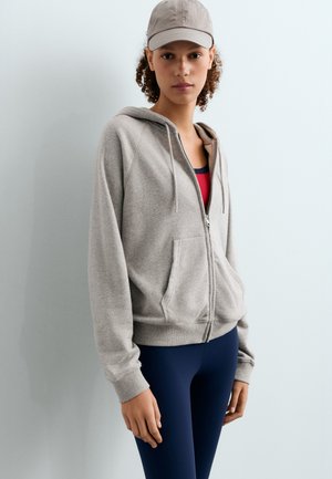OYSHO, ZIP-UP FLEECE HOODIE - Zip-up sweatshirt - mid-grey melange