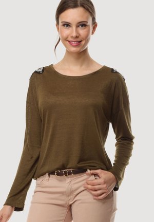 FINO CON PEDRERÍA - Camiseta de manga larga - verde kaki