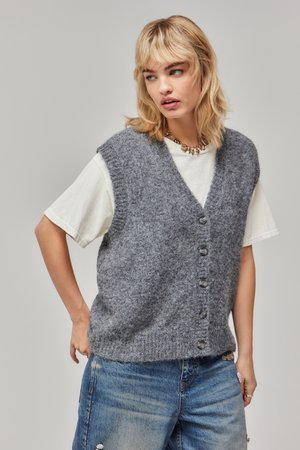 BDG Urban Outfitters BUTTON VEST - Vest - grey