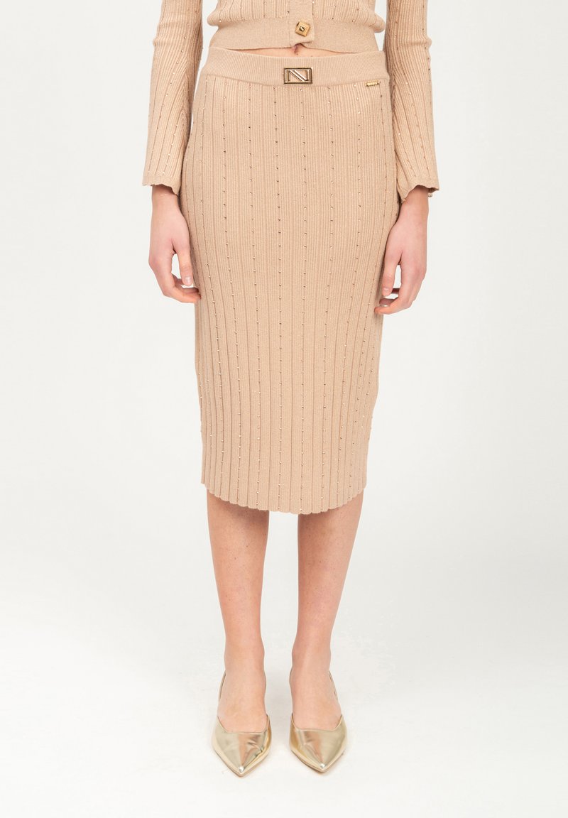INFLUENCER Bleistiftrock - beige