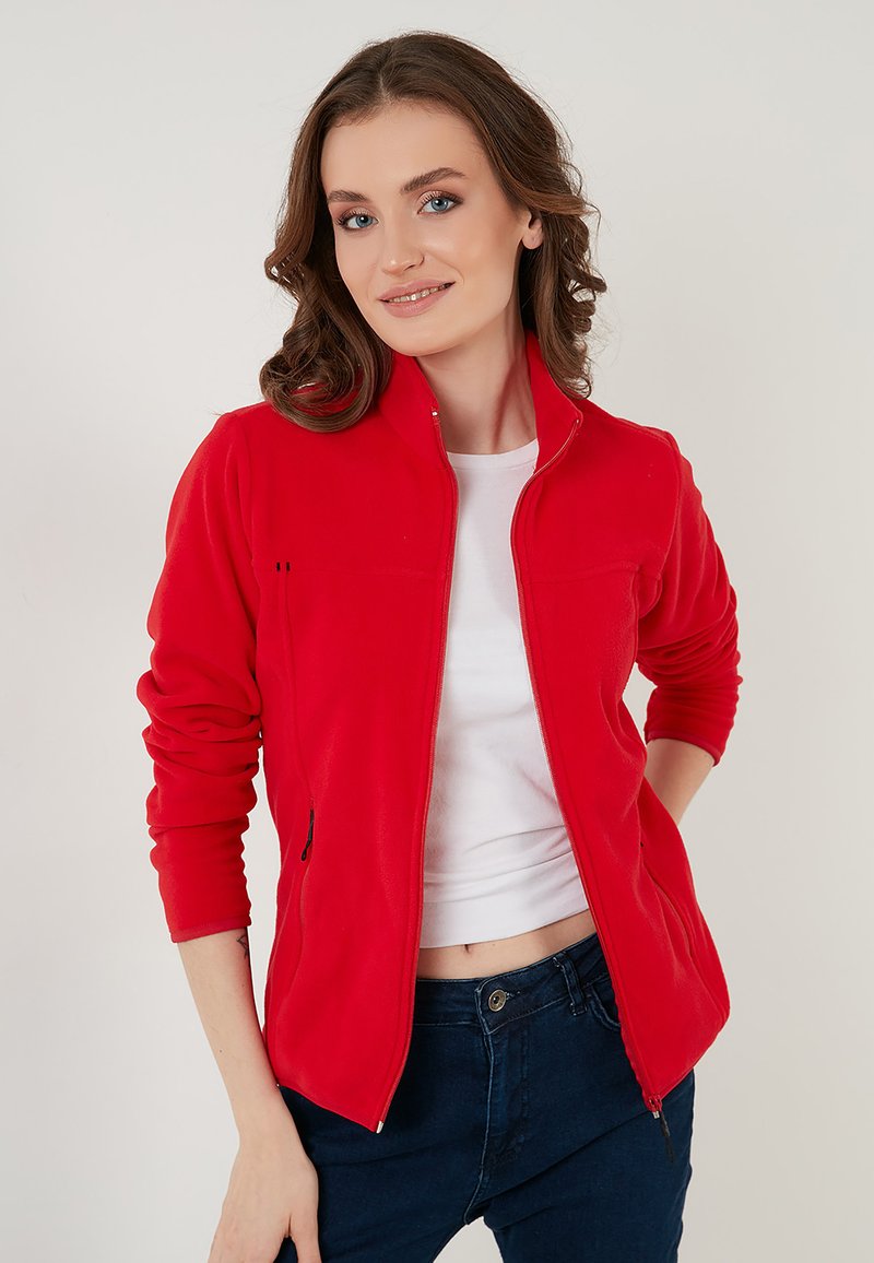 Damen Sweatshirts | LELA SLIM FIT Fleecejacke red/rot - HE50126 Damen Sweatshirts | LELA SLIM FIT Fleecejacke red/rot - HE50126