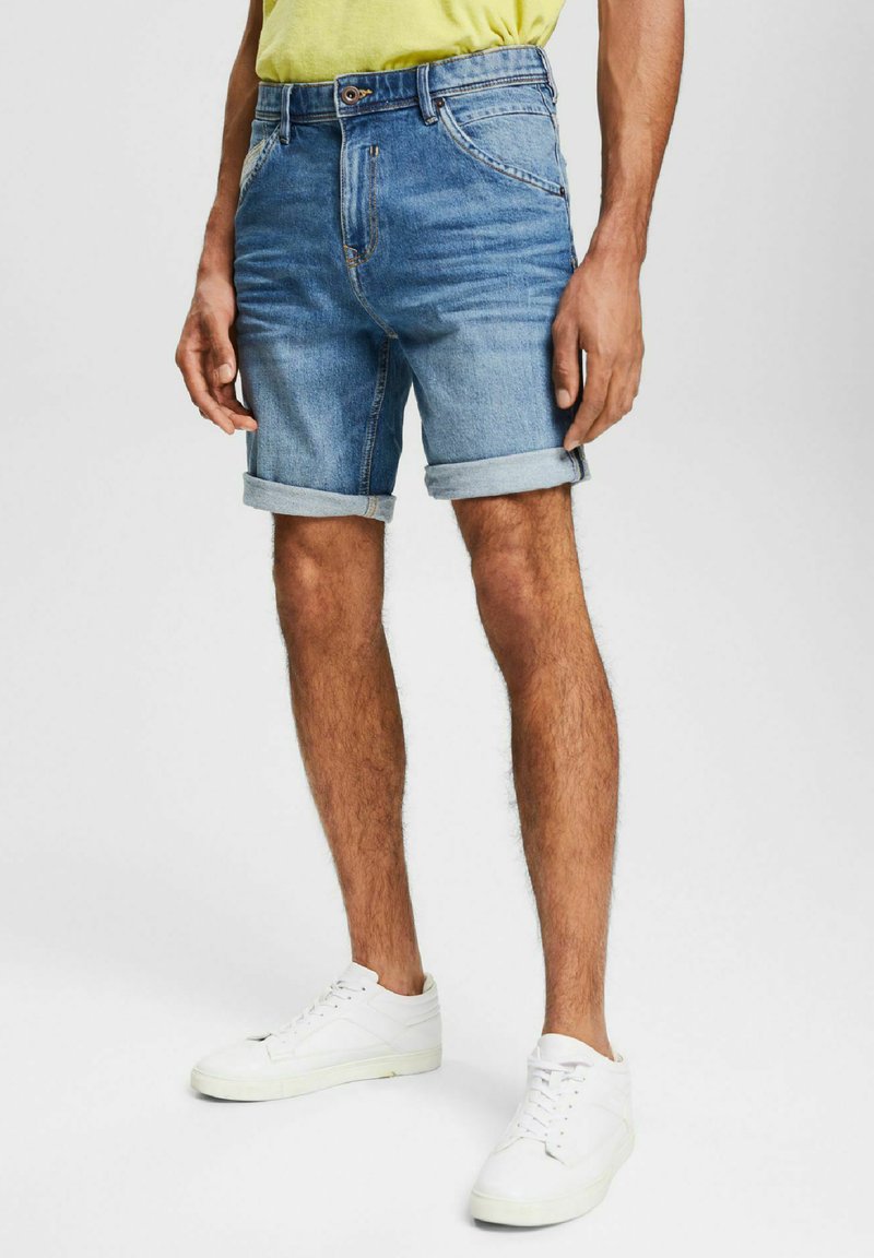 Herren Skinny Fit | edc by Esprit Jeans Shorts blue medium wash/blue denim - XZ90079 Herren Skinny Fit | edc by Esprit Jeans Shorts blue medium wash/blue denim - XZ90079