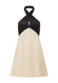 LEA CONTRAST HALTER NECK MINI - Robe de soirée - cream/black