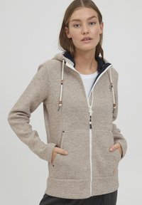 Oxmo - OXFIA - Sweater met rits - cloud dancer Miniatuurafbeelding 1