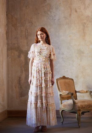 SUNRISE BLOOM RUFFLE SHORT SLEEVE GOWN - Festklänning - moonshine