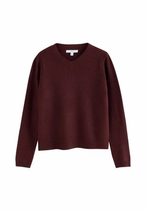 Next, SUPERSOFT V-NECK LONG SLEEVE JUMPER - Striktrøje - burgundy red