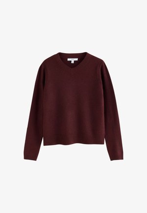Next, SUPERSOFT V-NECK LONG SLEEVE JUMPER - Striktrøje - burgundy red