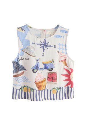 Next, REGULAR FIT - SHELL TOP . - Pluus - cream red map print