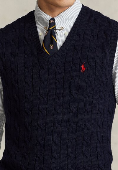 Polo Ralph Lauren CABLE-KNIT COTTON SLEEVELESS JUMPER - Camisola - hunter navy