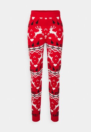 VILA, VIANNA REINDEER CHRISTMAS - Teplákové kalhoty - mars red